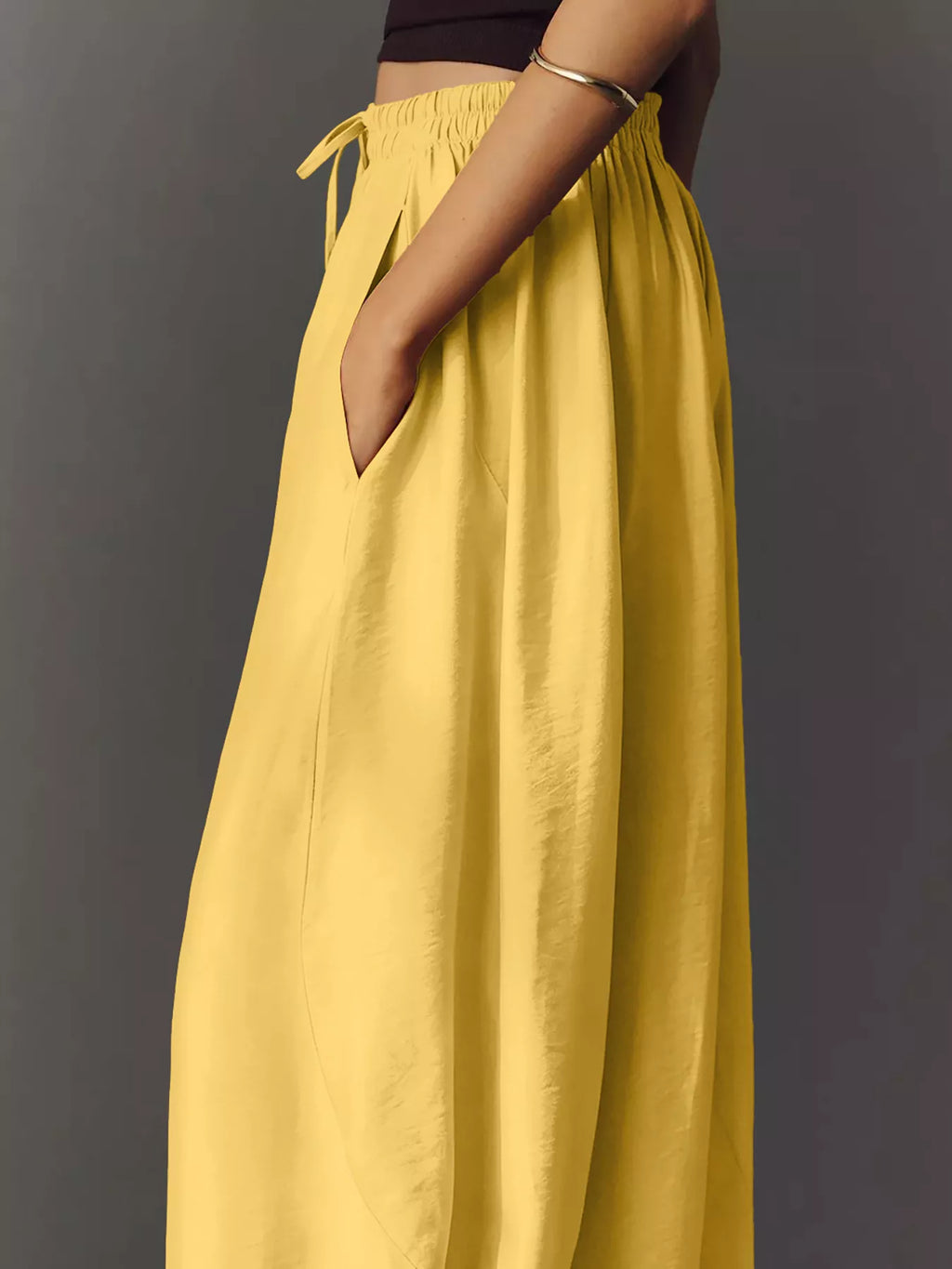 Drawstring Wide Leg Pants