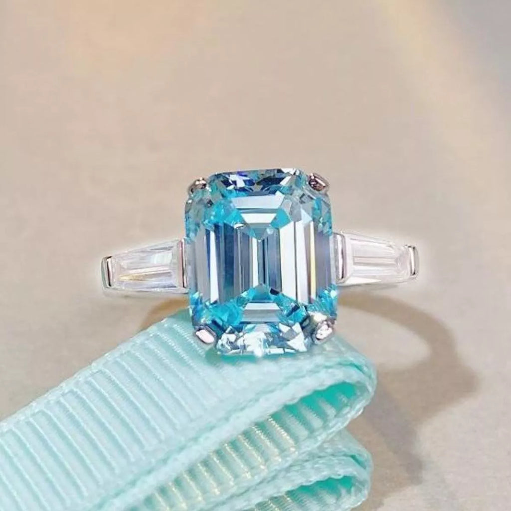 925 Sterling Silver Zircon Geometric Ring