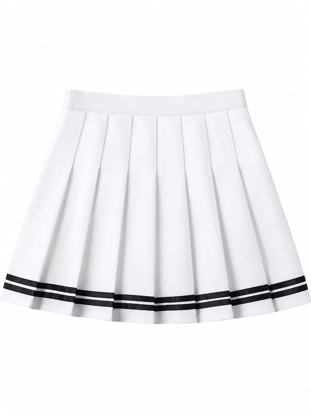Pleated Striped Skirt