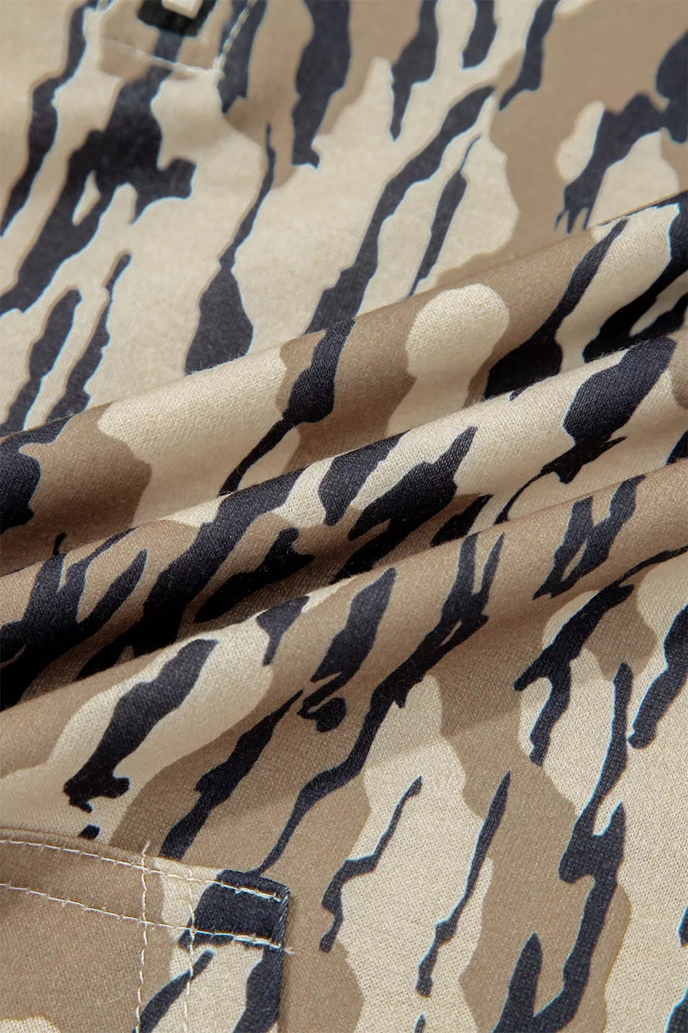 Camouflage Zipper Collar Front Pocket Sweatshirt