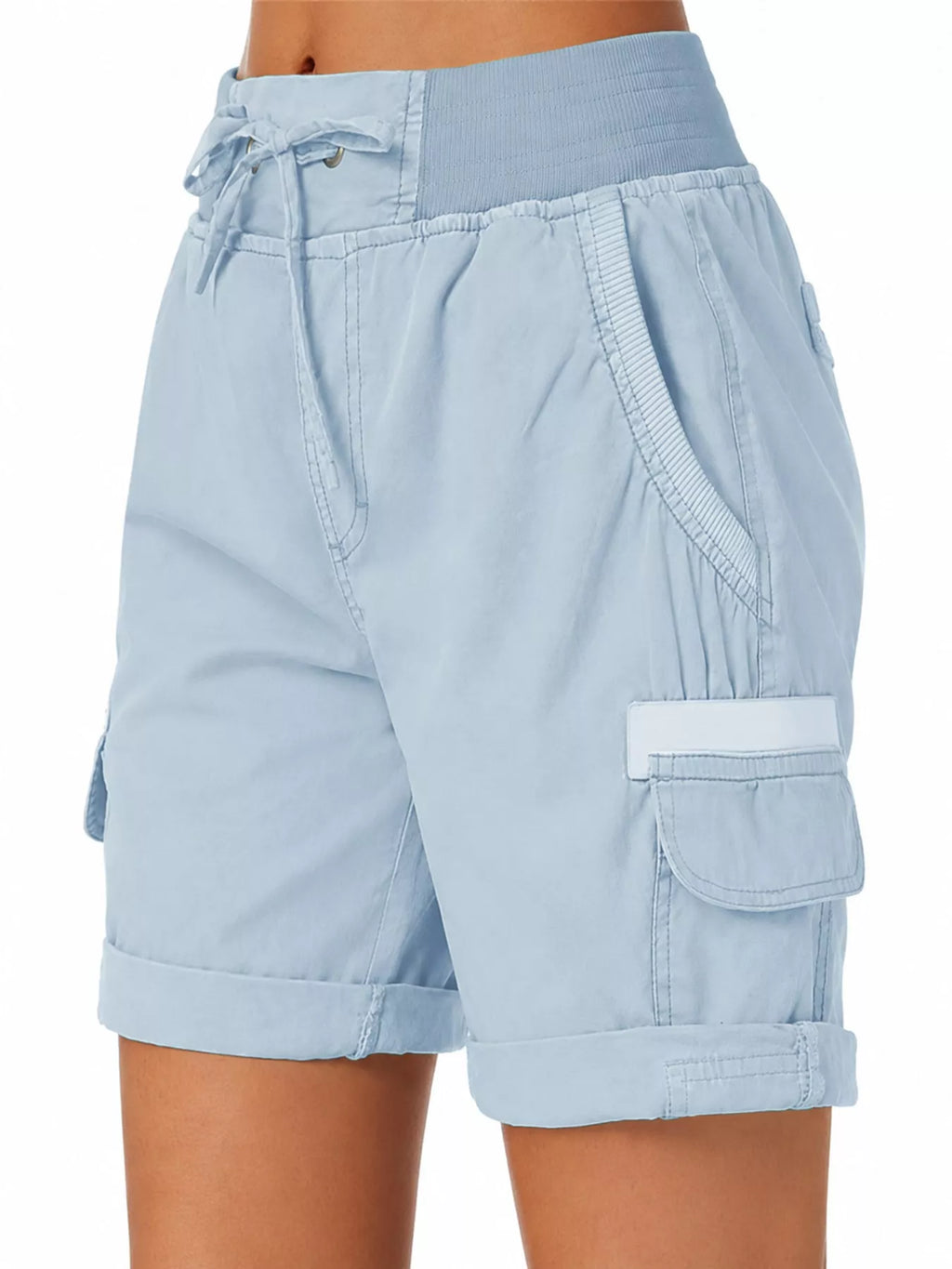 Full Size Drawstring Cargo Shorts Plus Size