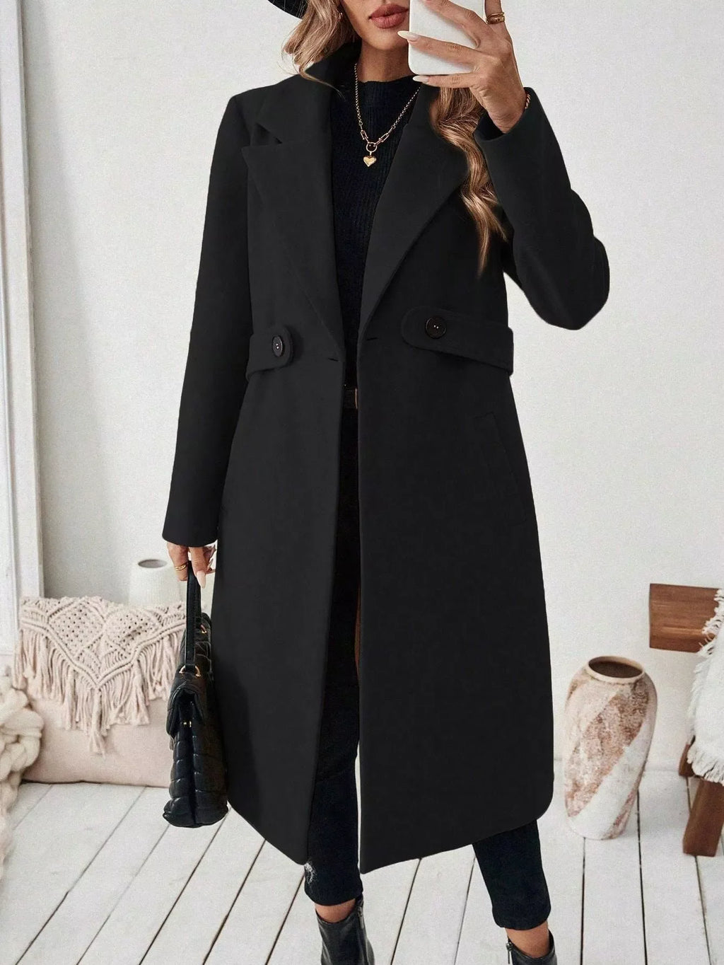 Single-Button Longline Coat