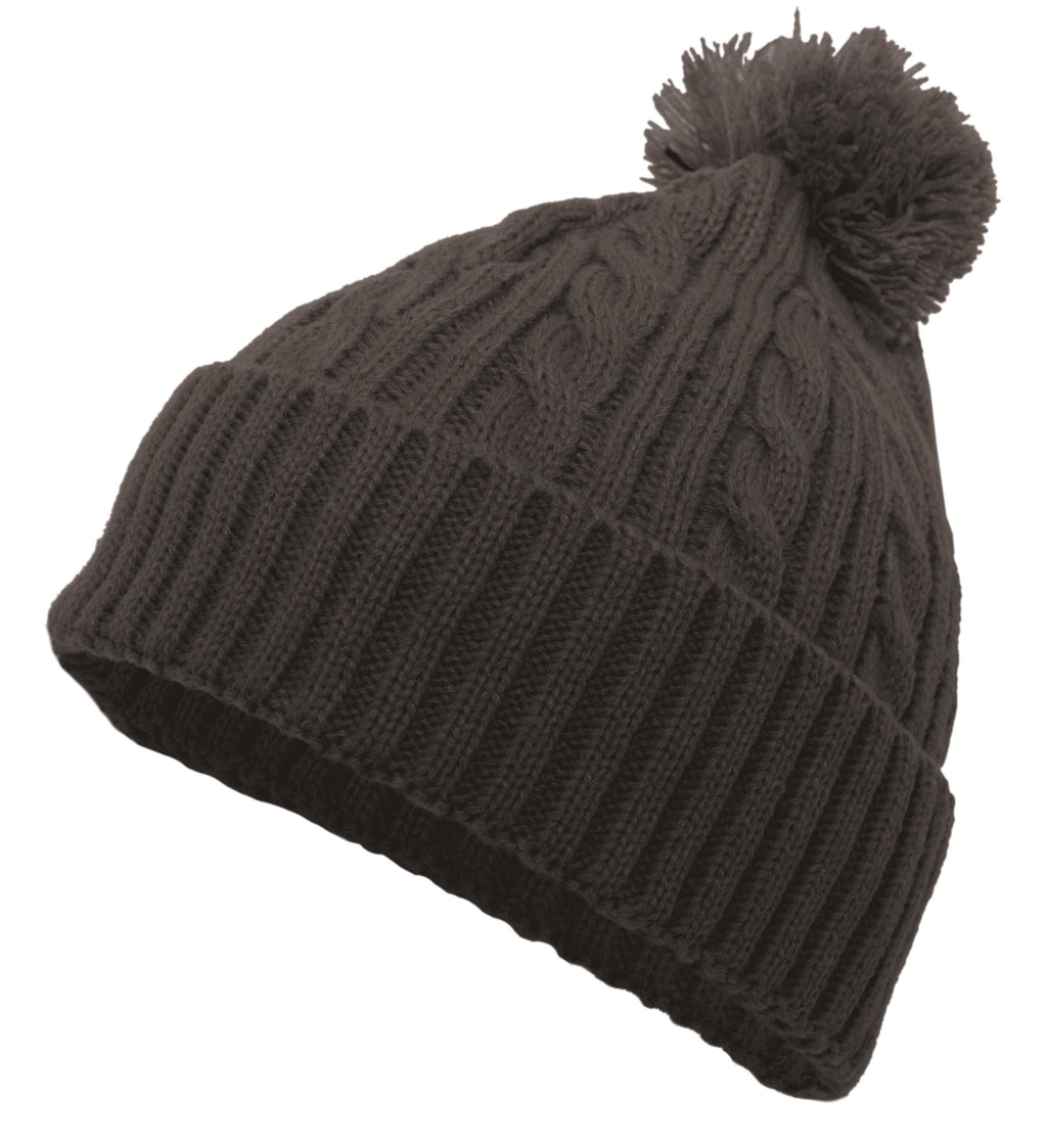 CABLE KNIT POM-POM BEANIE