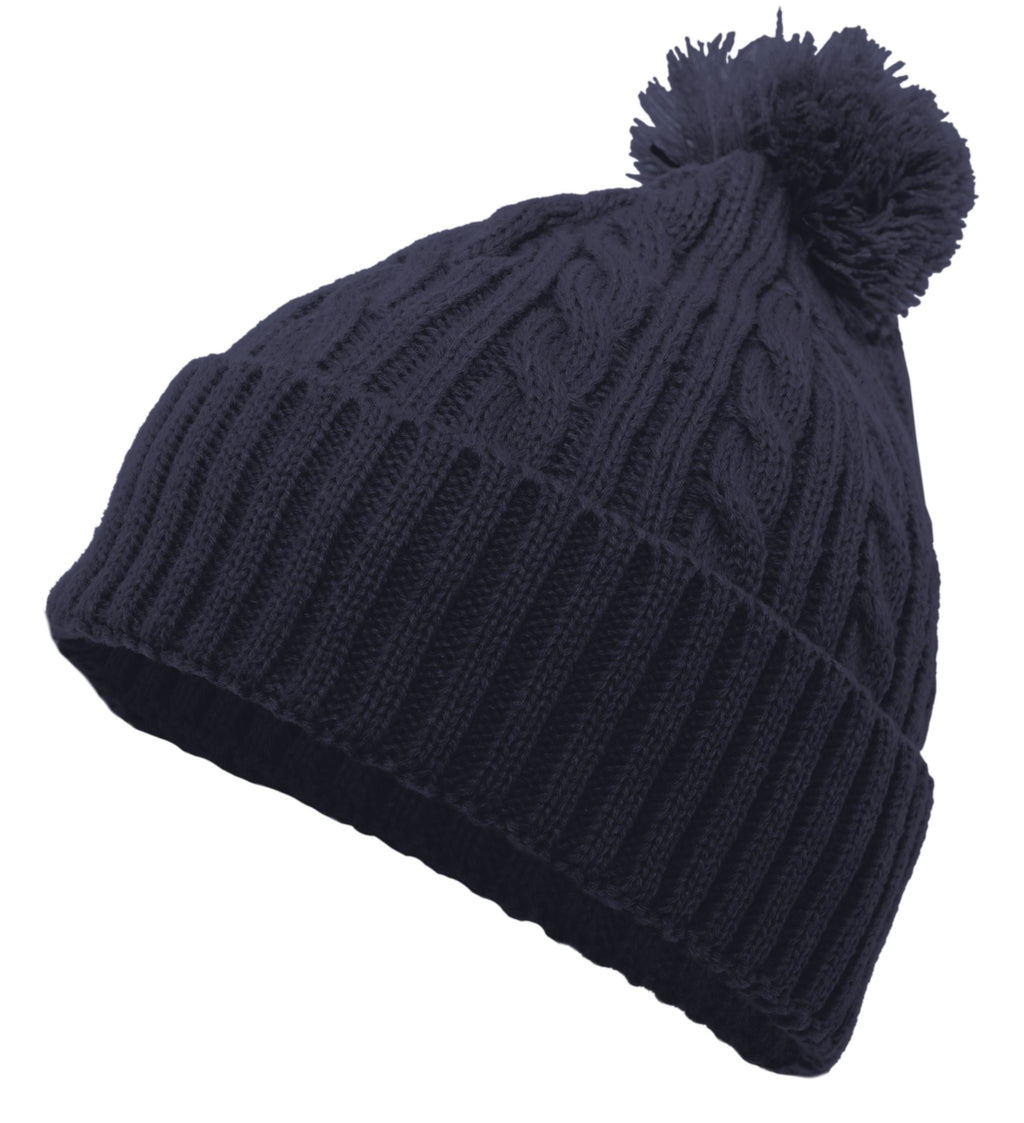 CABLE KNIT POM-POM BEANIE
