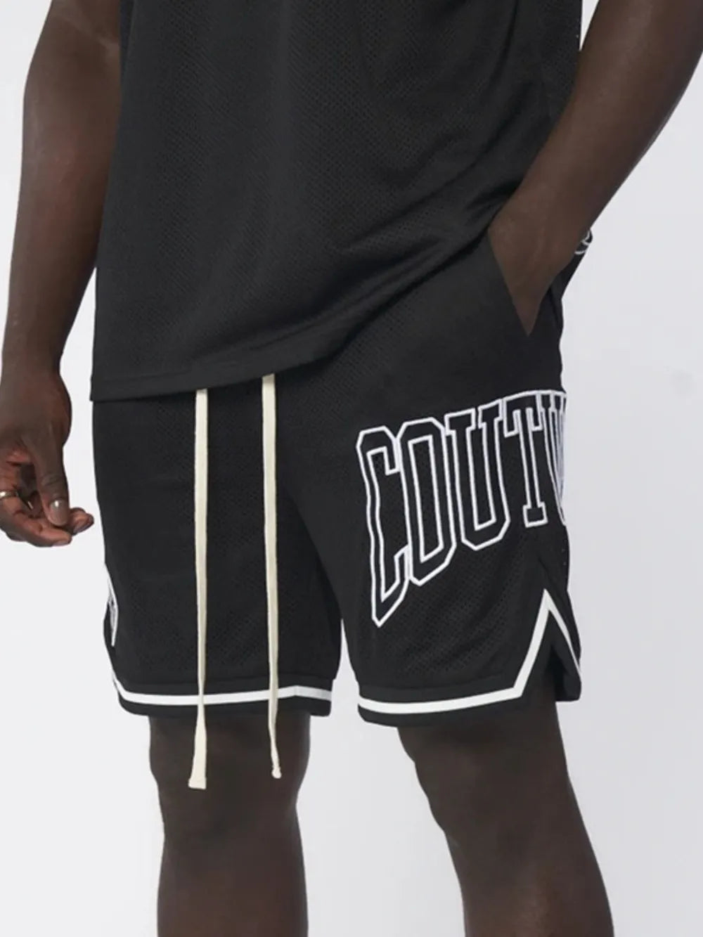 Men's Plus Size Letter Drawstring Shorts
