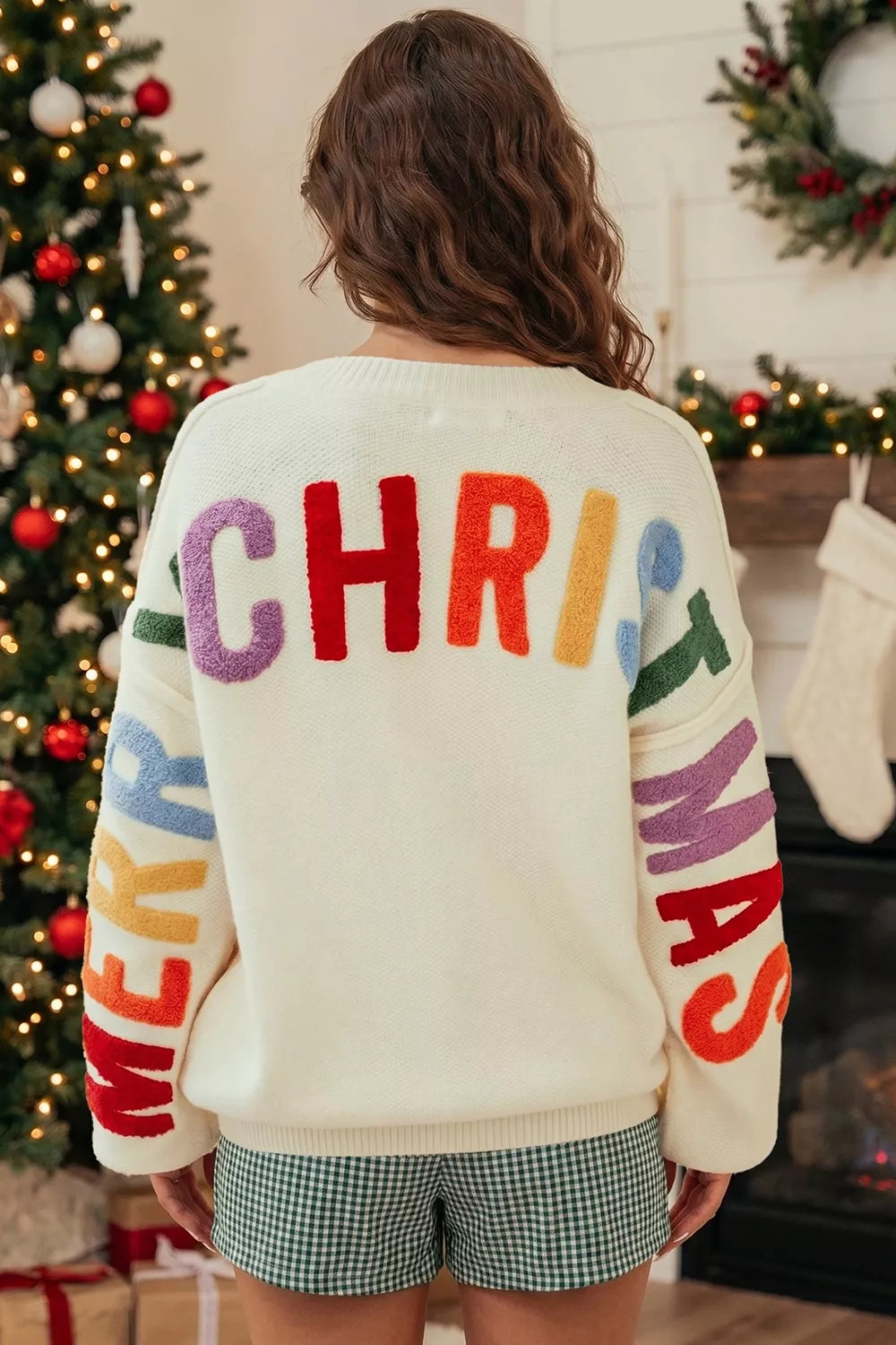 'HO HO HO' Button Up Knit Cardigan