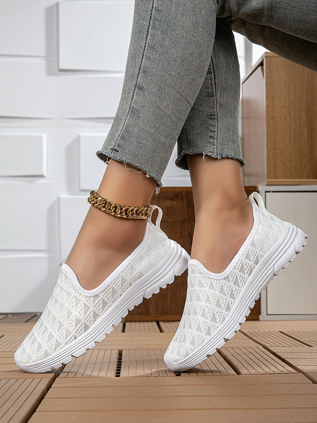 Breathable Mesh Slip-On Sneakers