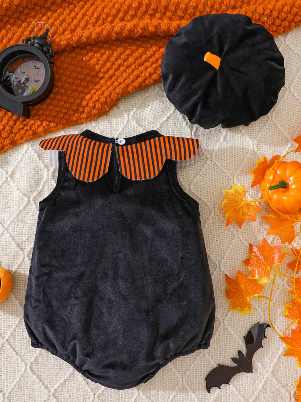 Children's Halloween Sleeveless Bodysuit and Hat Set