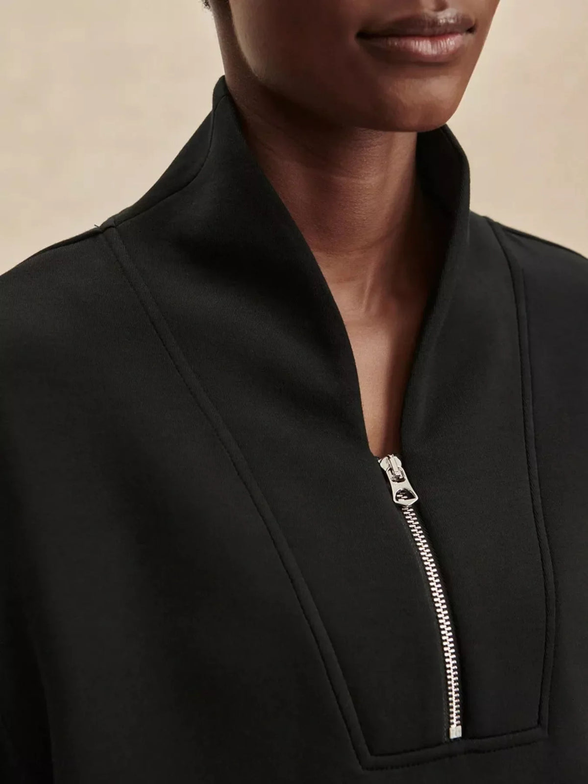 Quarter-Zip Sweatshirt and Wide-Leg Pants Set