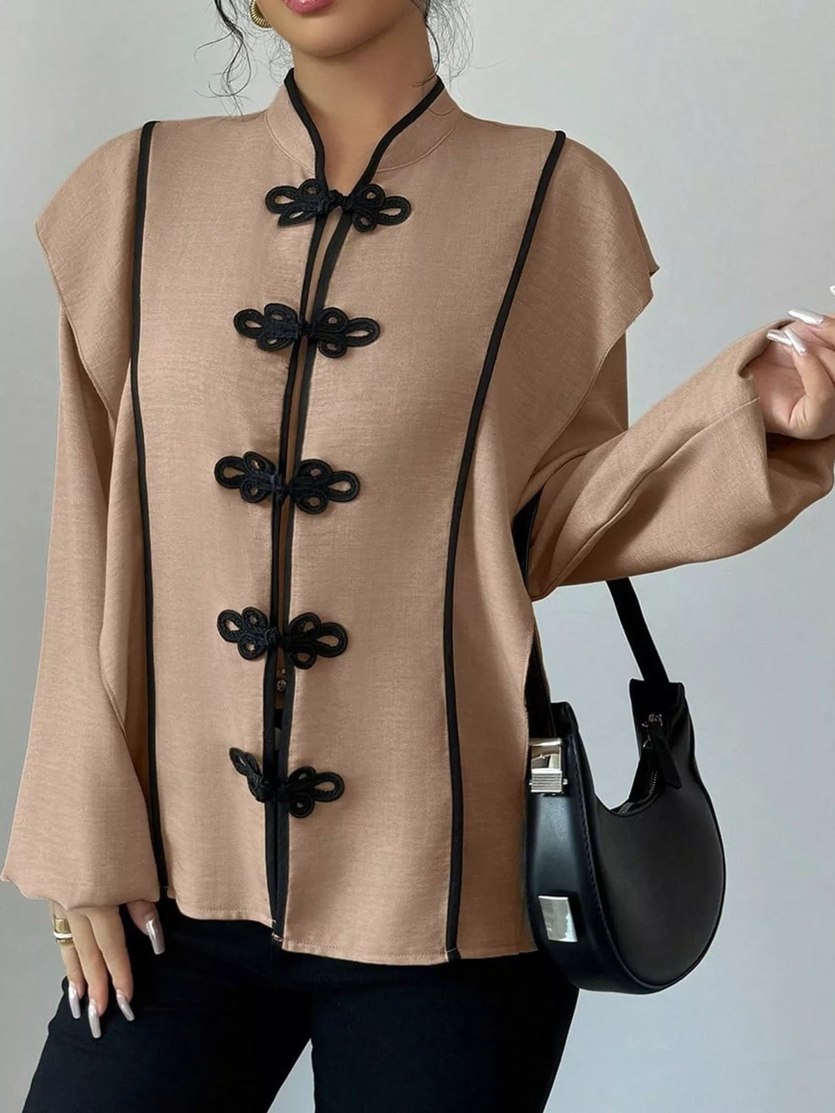 Chinese-Style Mandarin Collar Blouse