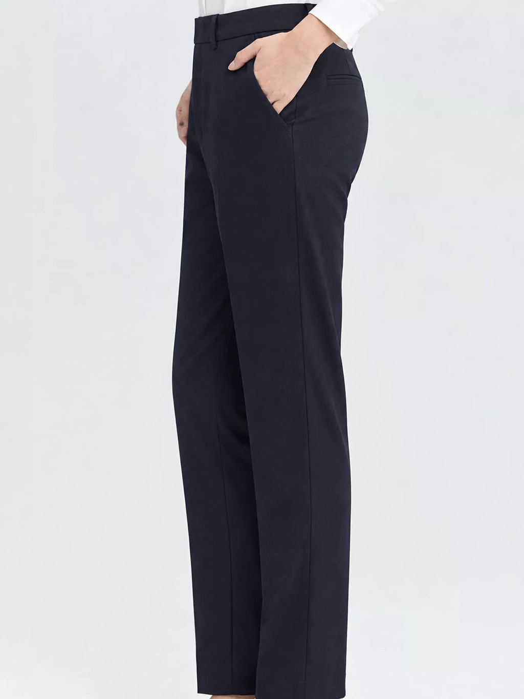 High-Waisted Straight Slim-Fit Pants