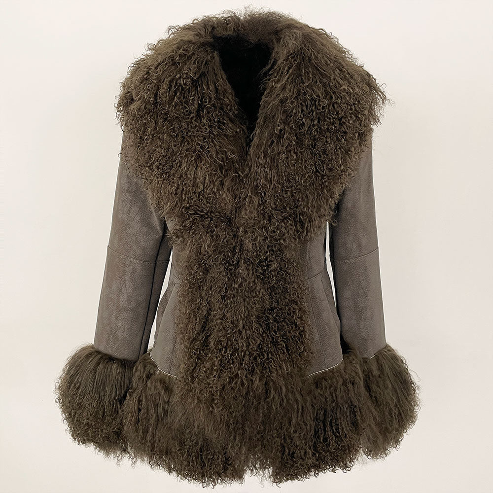 Thickened Wool Jacket With A Suede-like Finish