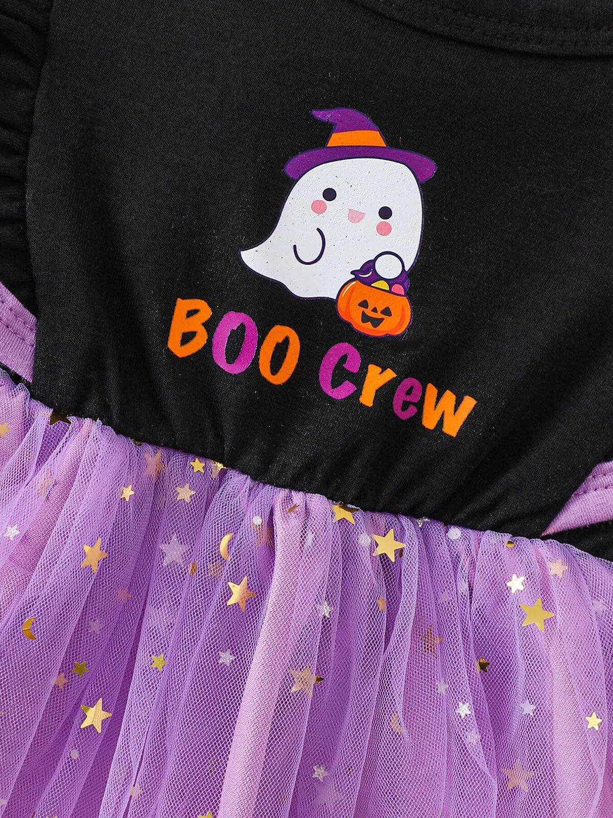 Children's Halloween 'BOO Crew' Ghost Graphic Tulle Tutu Dress