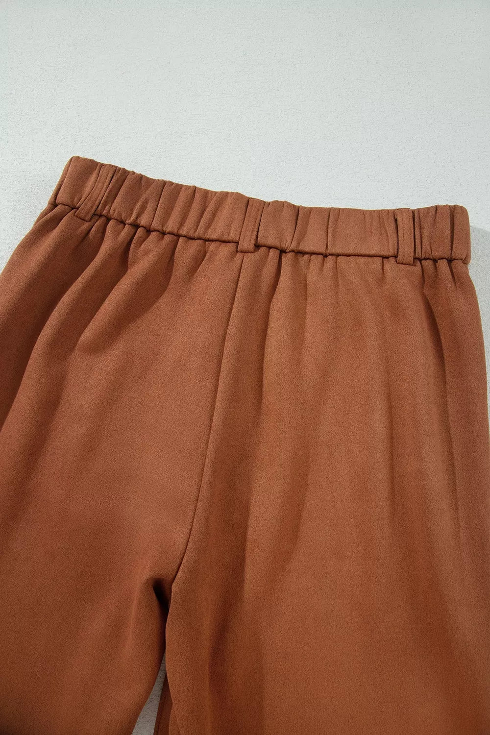 Scalloped Edge Pocket Full-Length Pants
