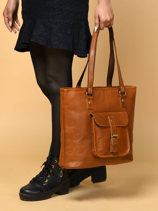 Classic Chic Genuine Leather Tote
