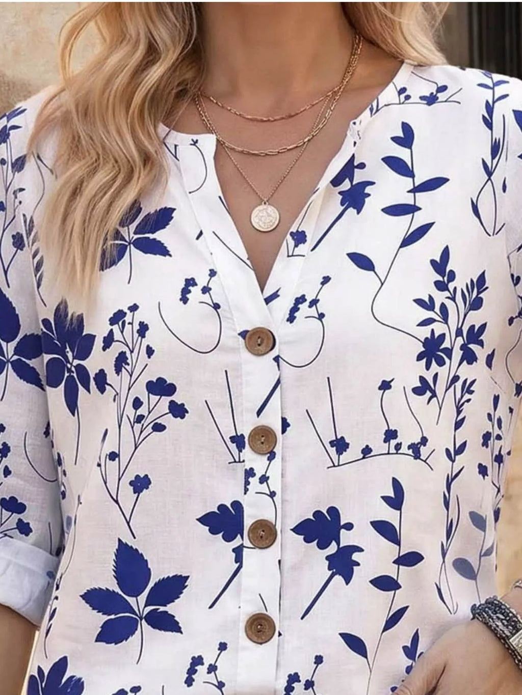 Notched Button Down Shirt