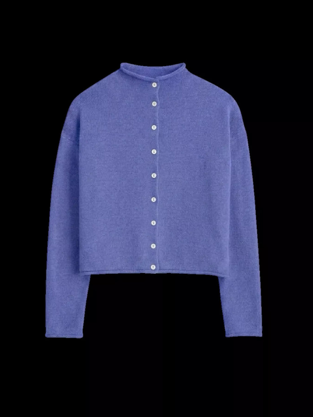 Mock Neck Button-Down Knit Cardigan