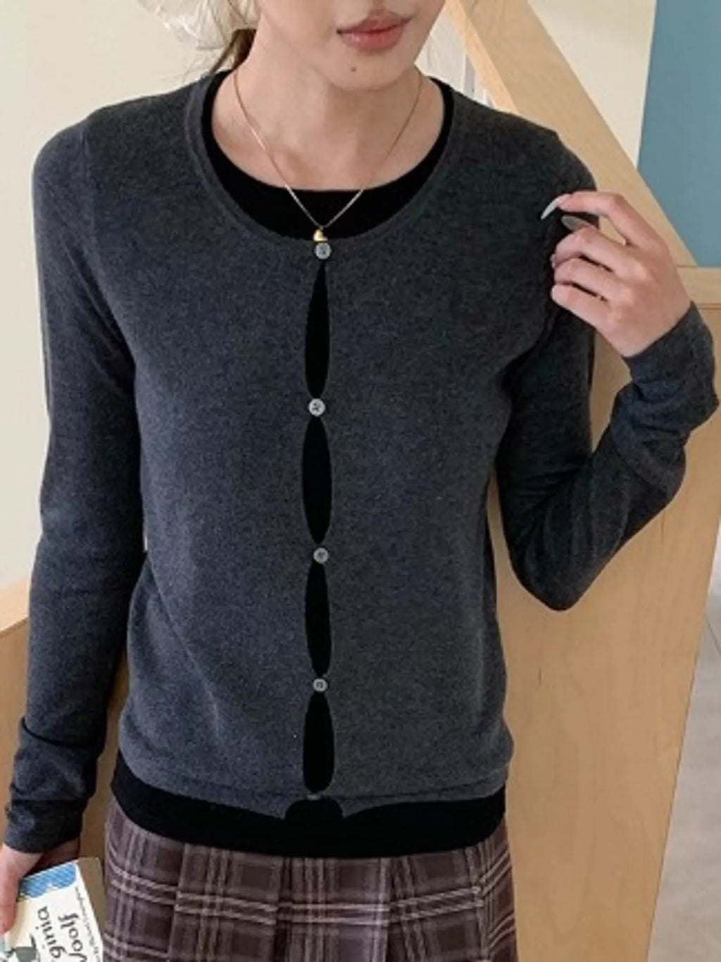 Layered Look Long Sleeve Knit Top