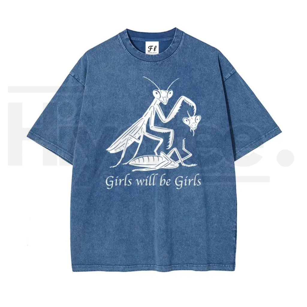 "Bad Omen" 230g Heavyweight Vintage Washed Streetwear Tee