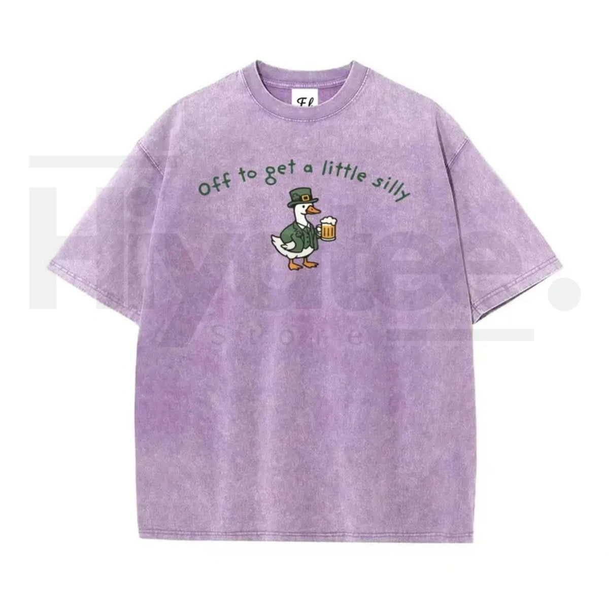 Unisex “Off to Get a Little Silly” Vintage Washed T-Shirt – Shamrock St. Patrick’s Day Graphic Tee