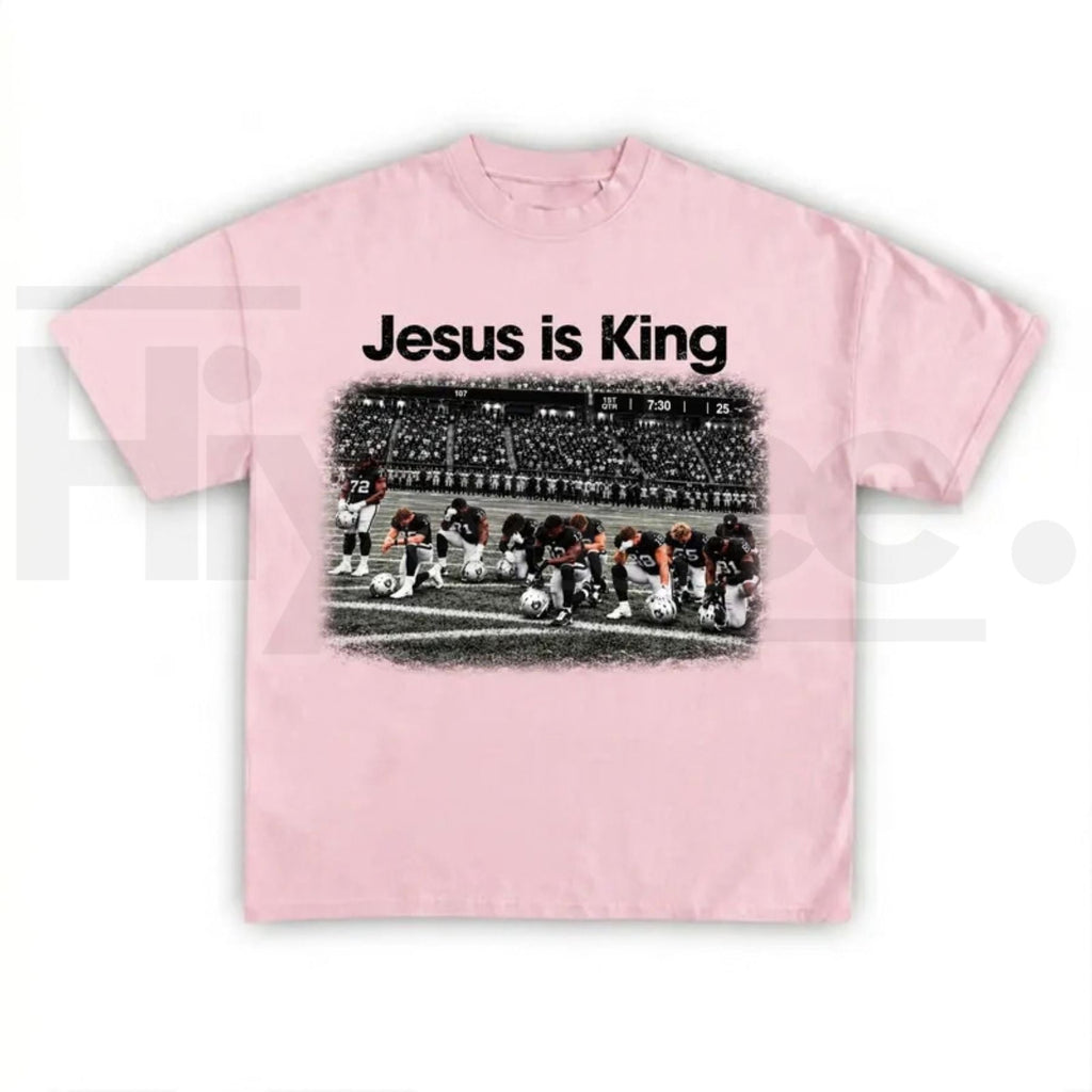 Jesus Is King Football T-Shirt – Retro Praying Team Graphic Tee