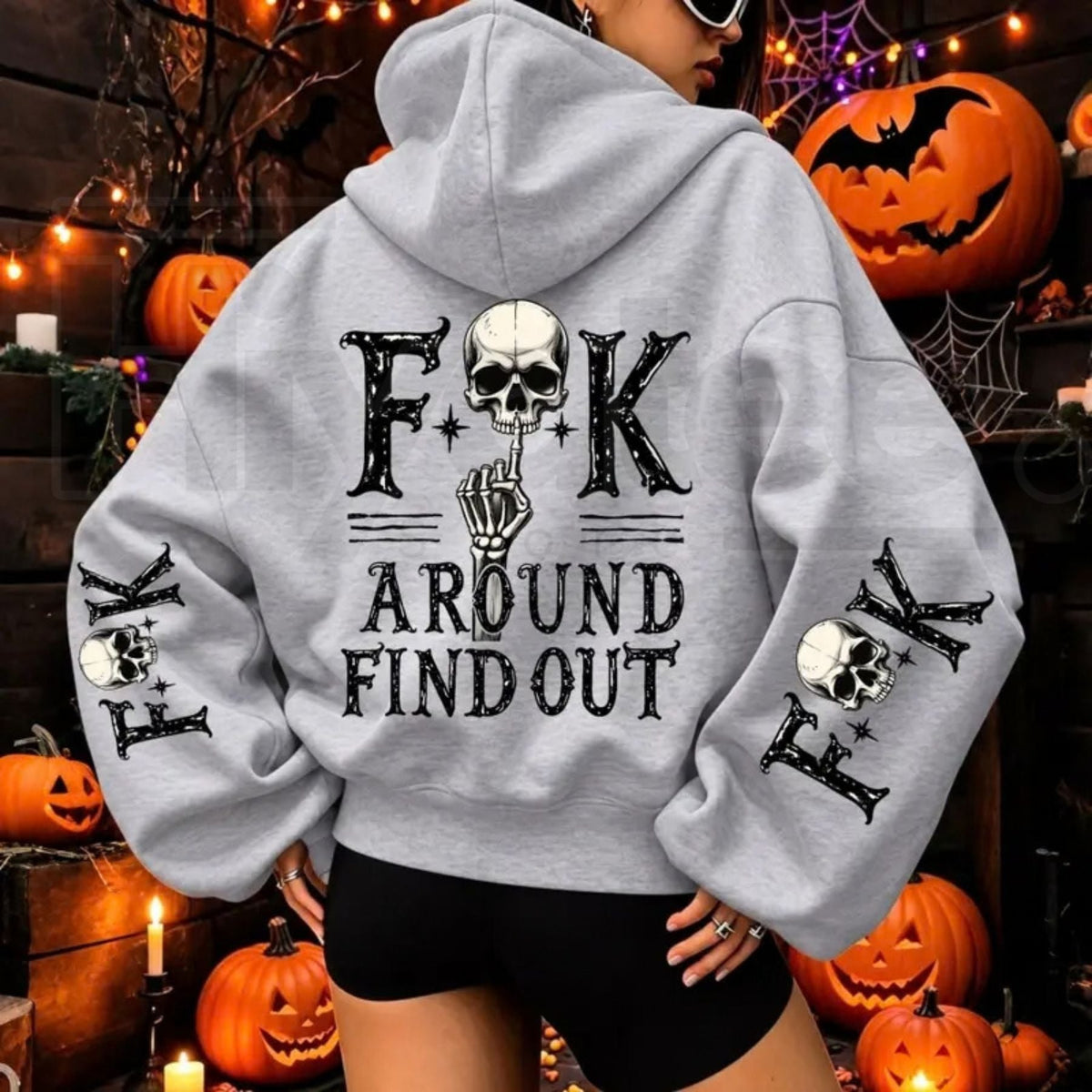 Women’s "Fuck Around And Find Out" Print Oversized Hoodie – Bold Graphic Statement Streetwear Pullover