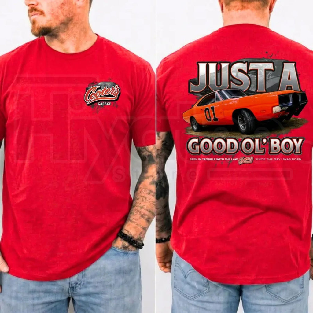Just A Good Ol’ Boy General Lee 01 T-Shirt – Dukes of Hazzard 1979 2-Sided Retro Shirt, Classic TV Show Gift for Him