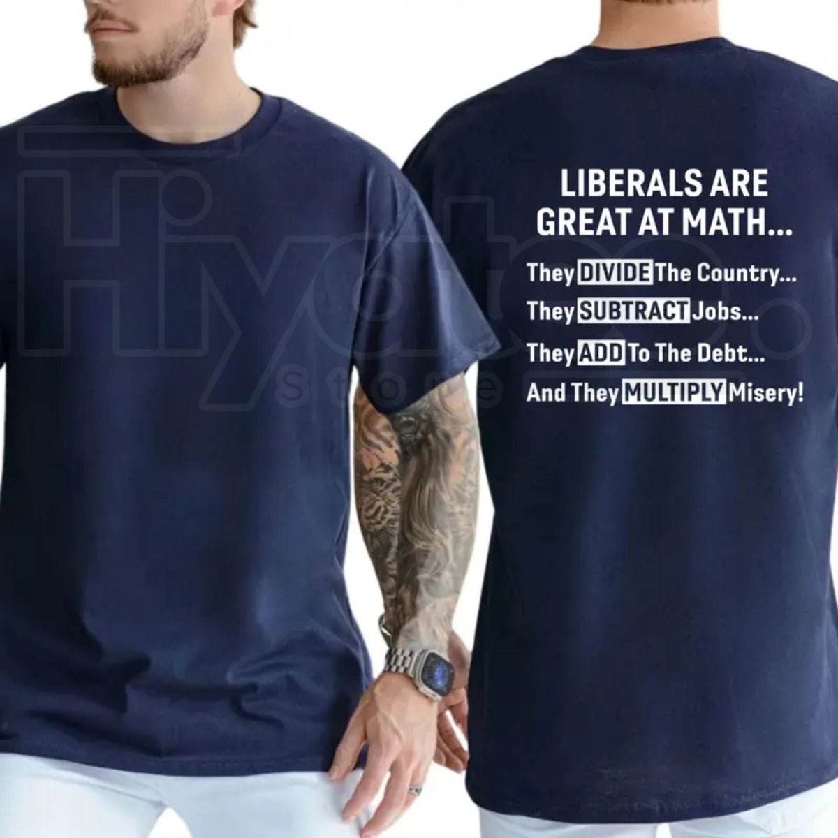 "Liberals Are Great At Math" – Funny Sarcastic Conservative Graphic Top