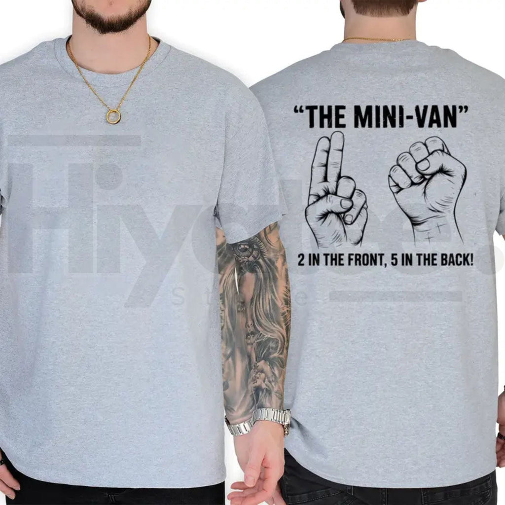 Minivan Funny Family T-Shirt – 2 Front 5 Back Tee