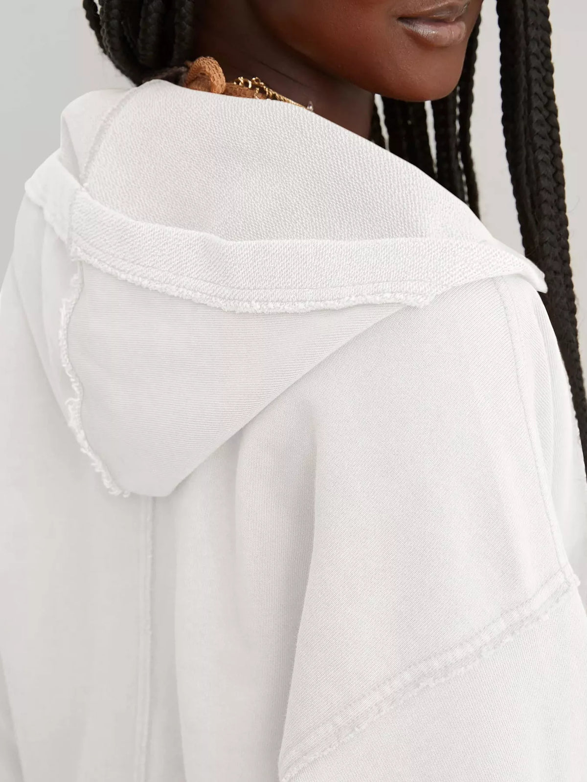Dropped Shoulder Cropped Hoodie