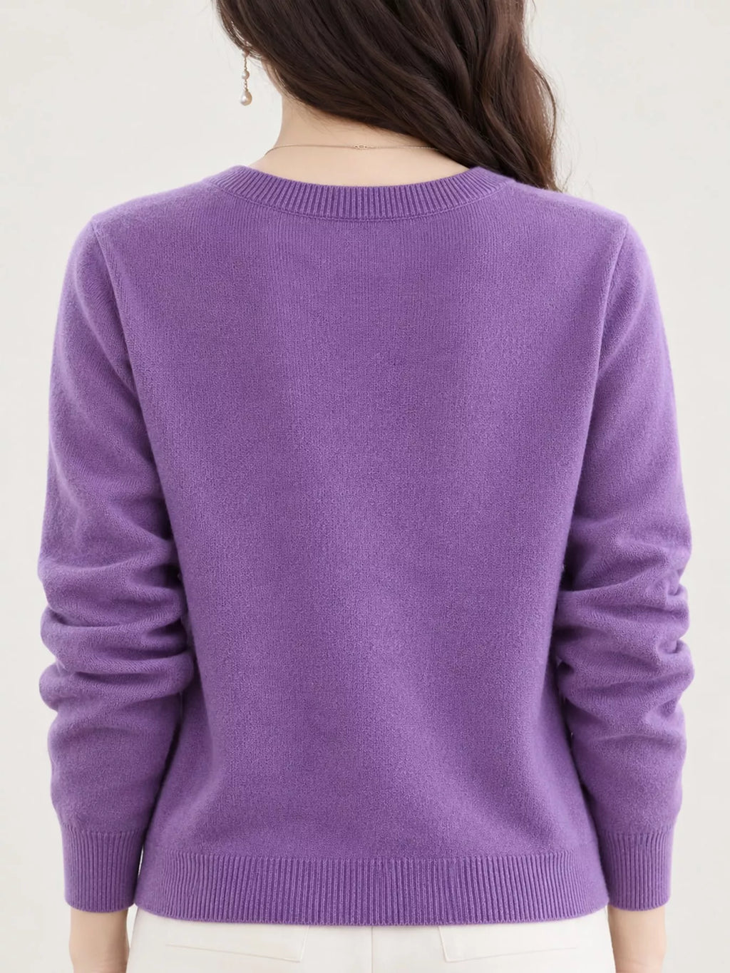 Crew-Neck Button-Down Cardigan
