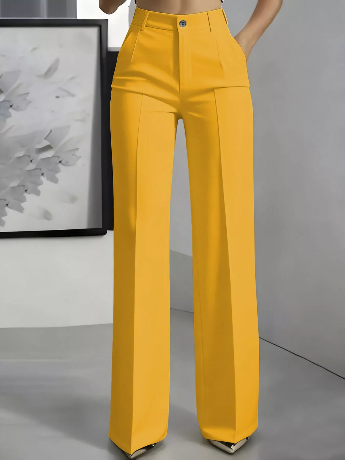 Full Size High-Waisted Wide-Leg Pants Plus Size
