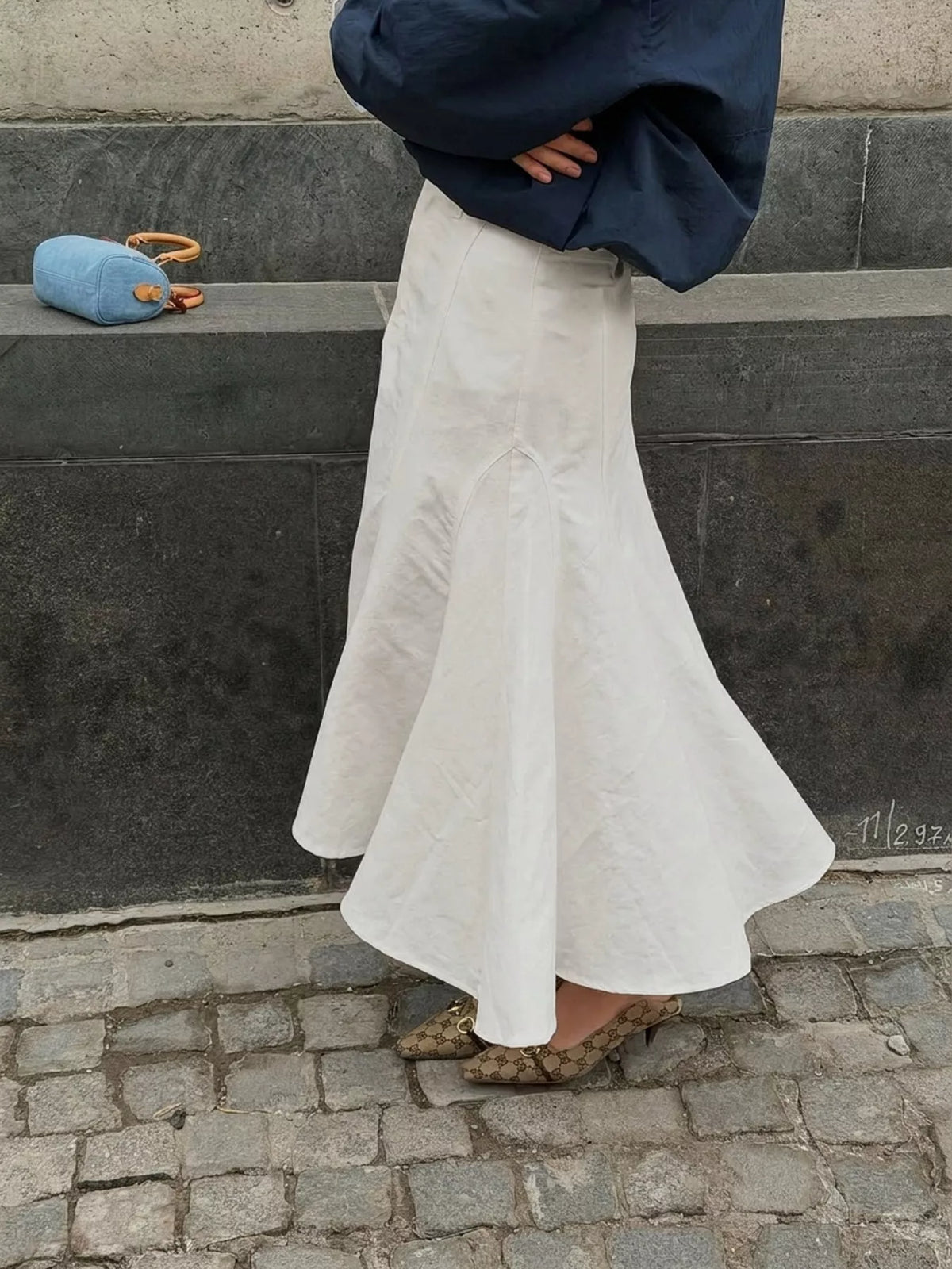 High-Waisted Mermaid Midi Skirt