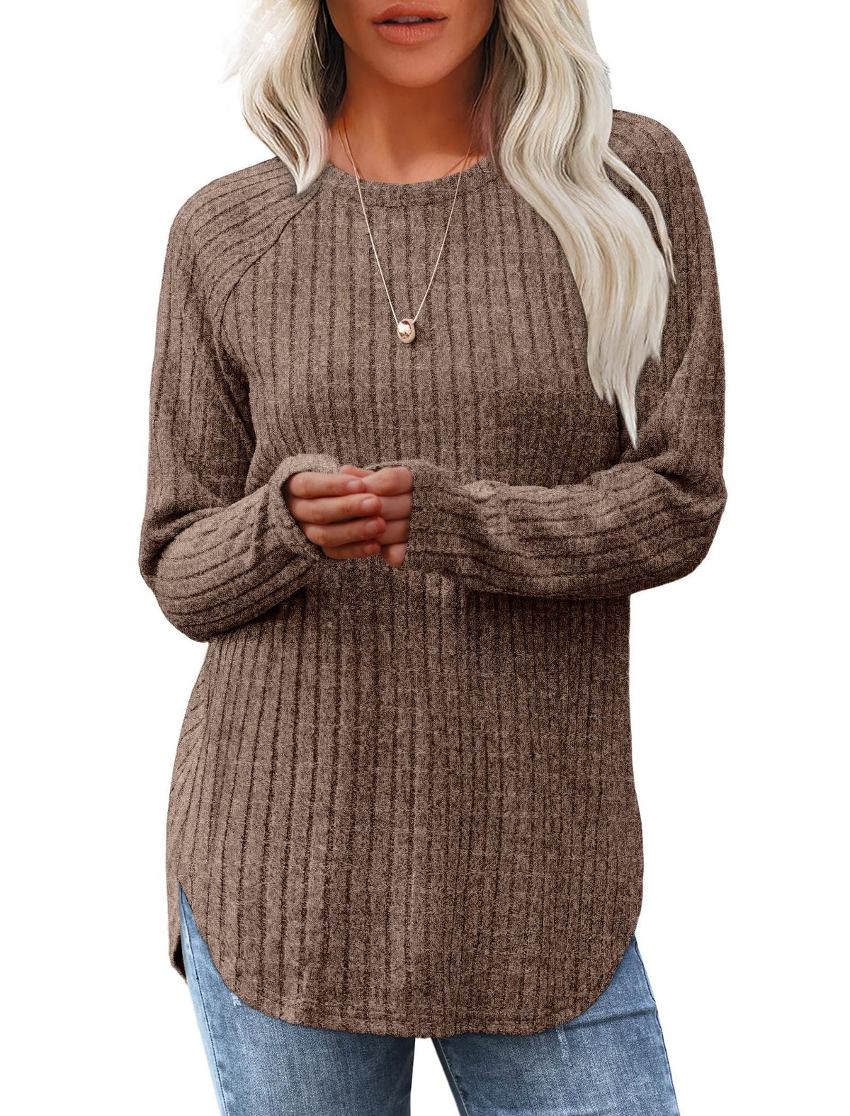 2026 European And American Women's Autumn New Loose Round Neck Base Shirt Long Sleeved Shirt