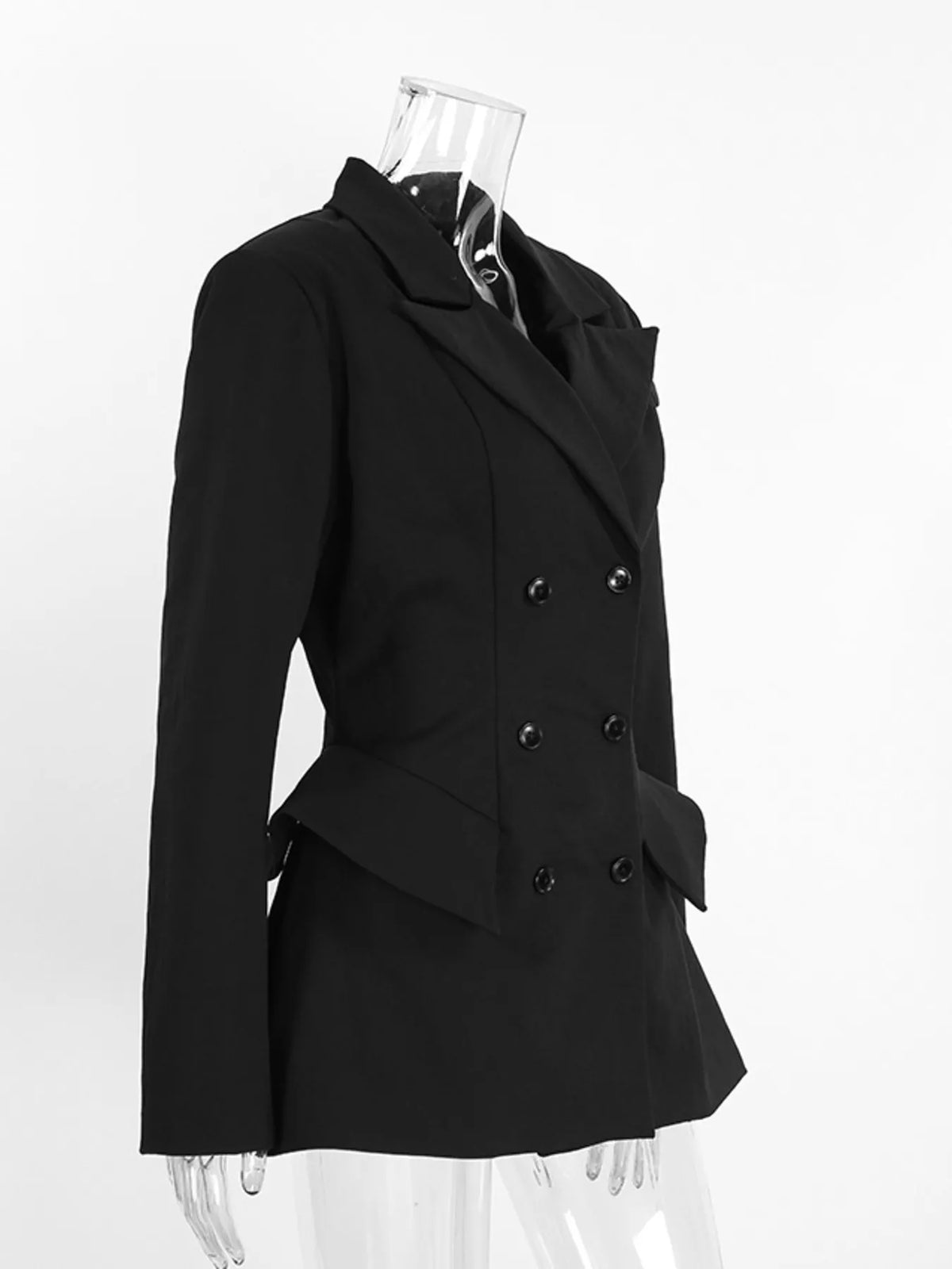 Double-Breasted Blazer with Flap Pockets