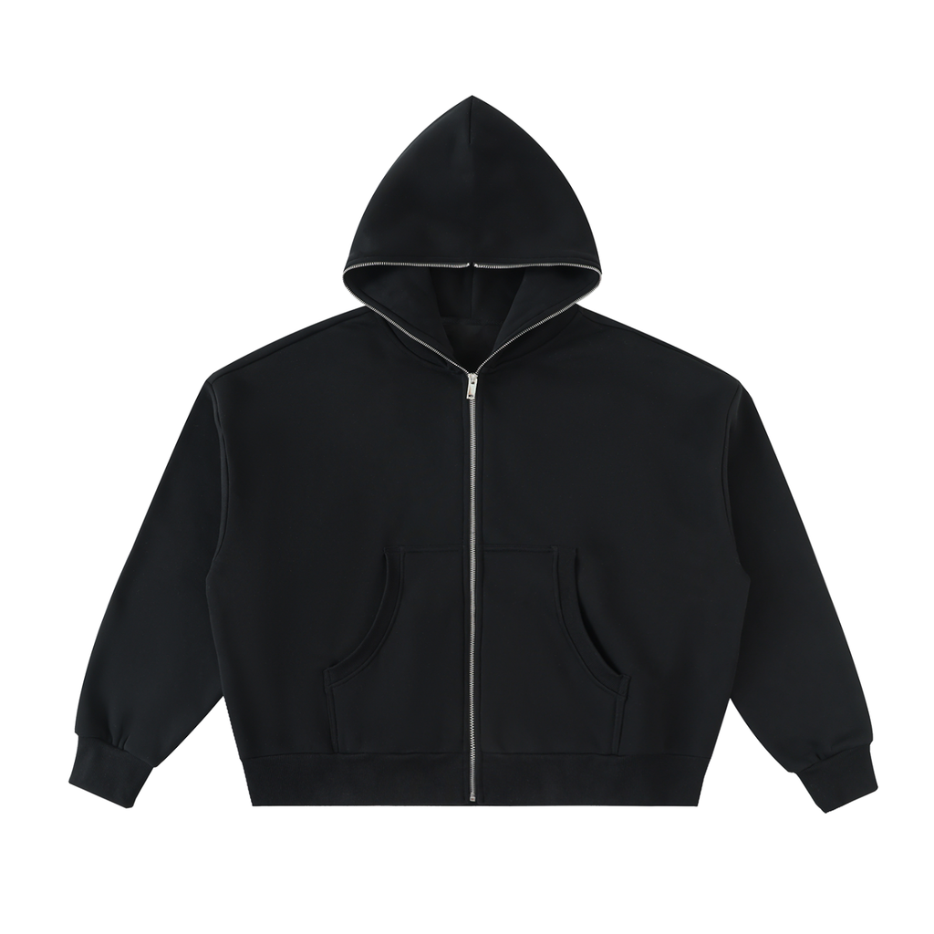Loki & Ivy Fleeced Full-Zip Boxy Hoodie