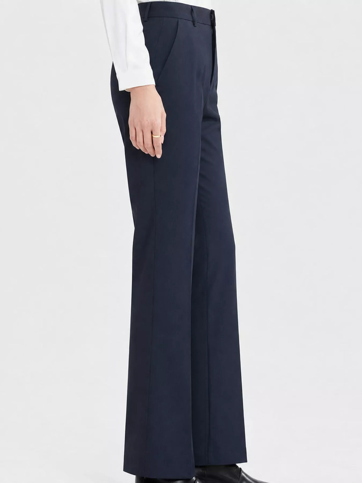 High-Waisted Slim-Fit Dress Pants