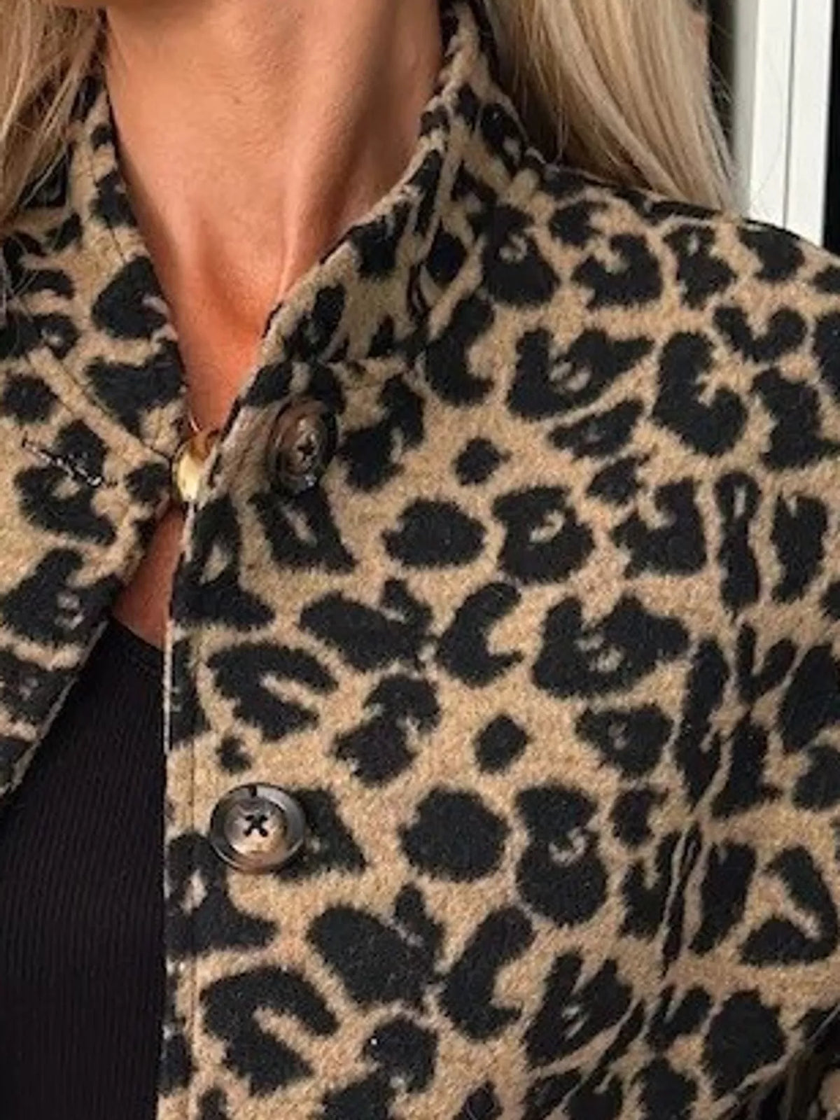 c Leopard Print Button-Down Jacket