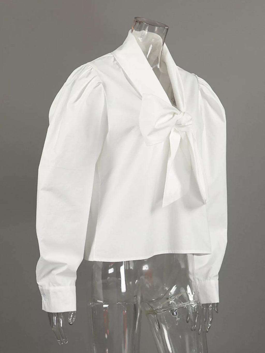 Tie Front Puff Sleeve Shirt