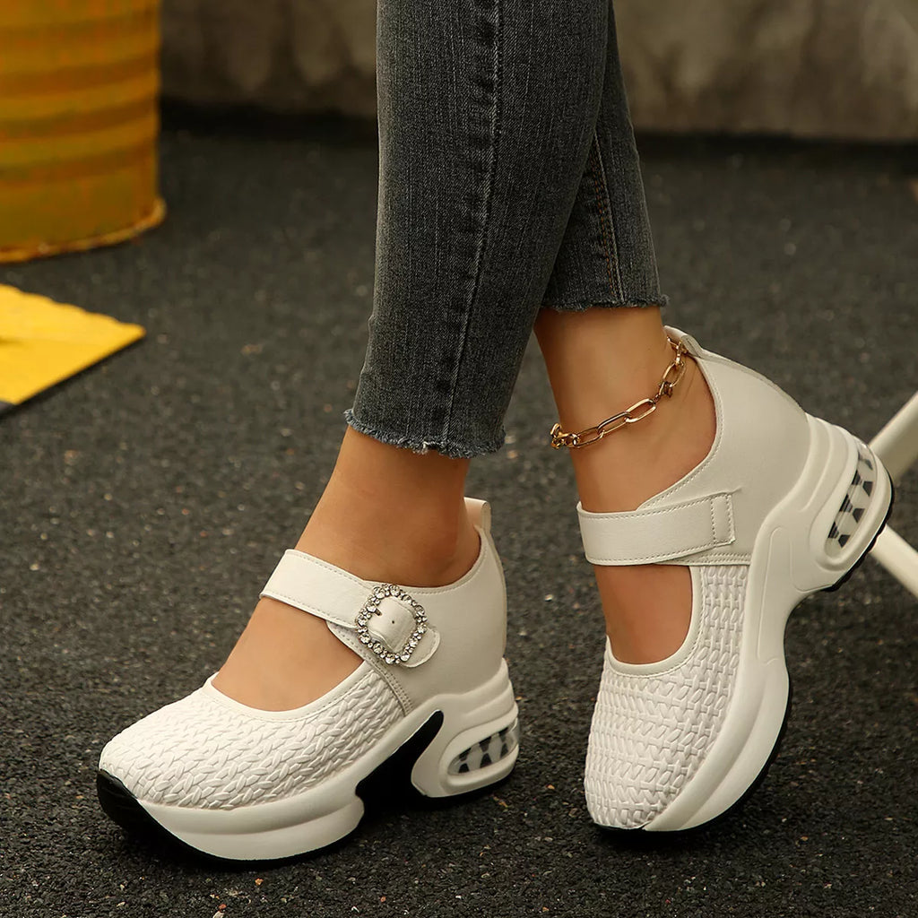 Rhinestone Embellished Woven Shoes