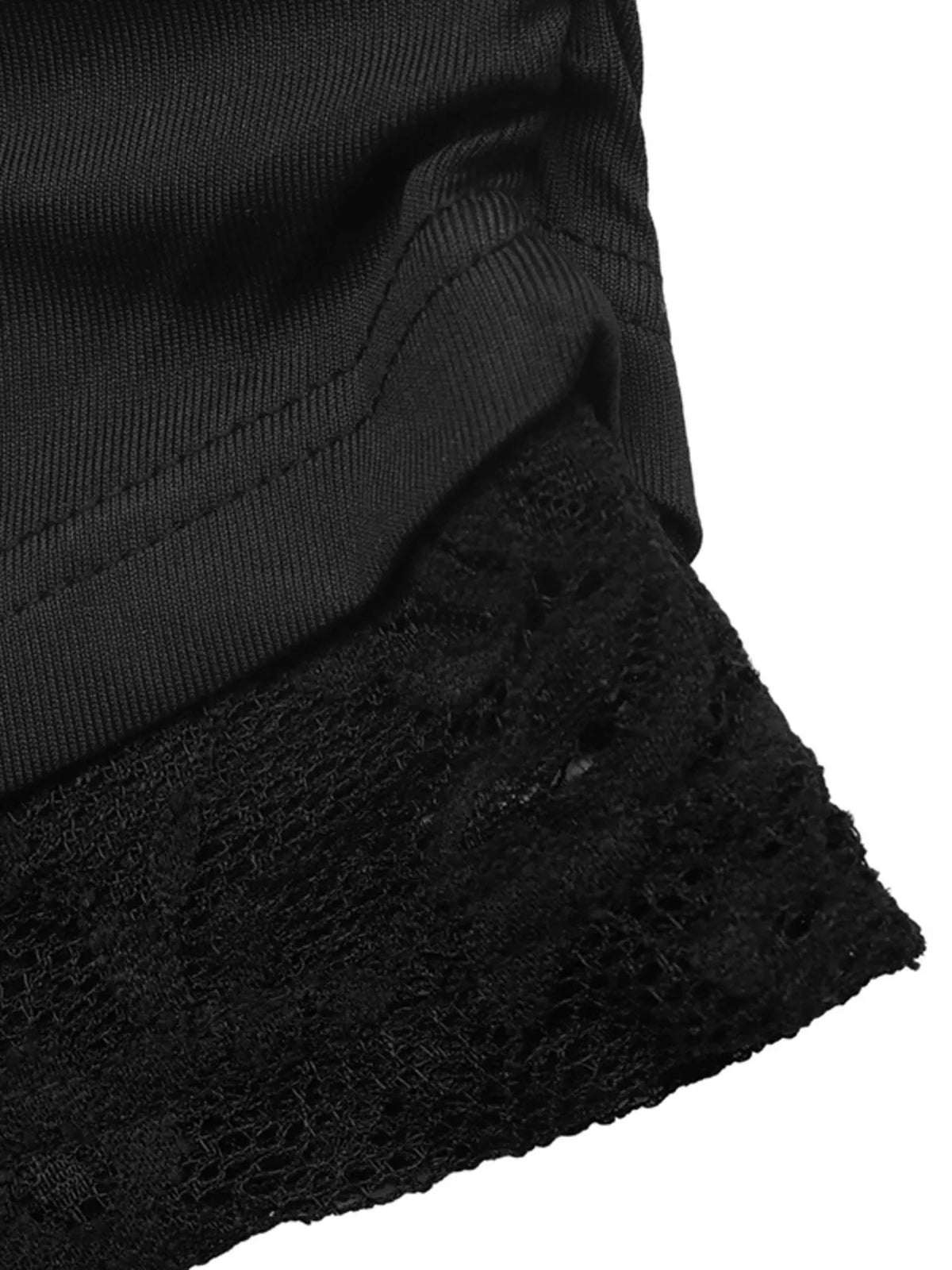 One-Shoulder Lace Trim Slim Fit T-Shirt