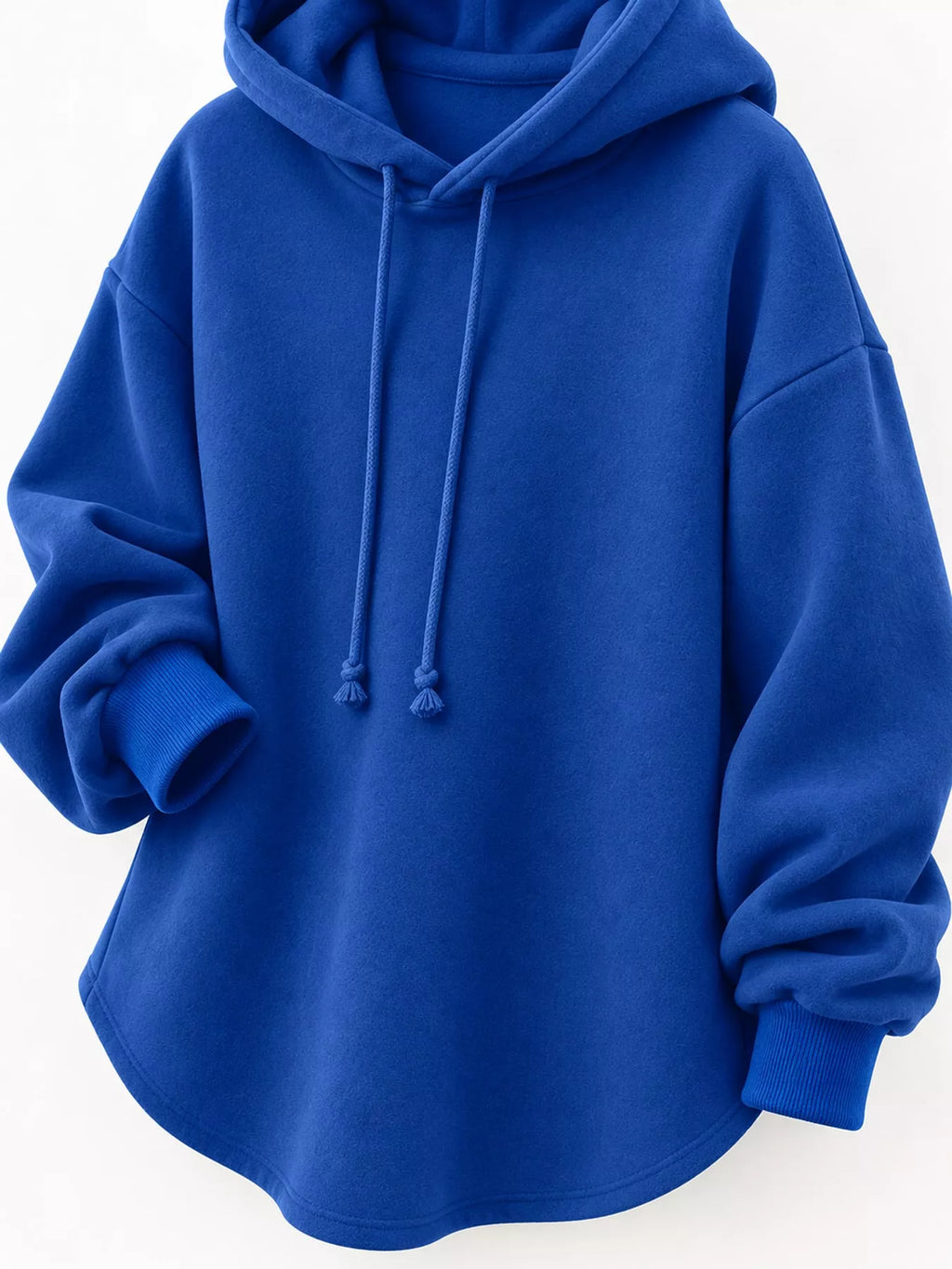 Full Size Drawstring Dropped Shoulder Hoodie Plus Size
