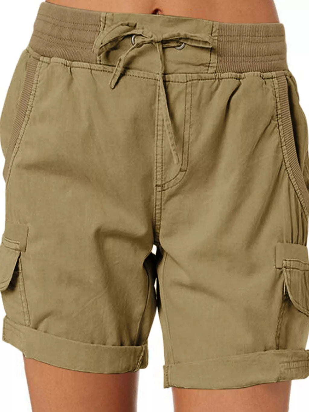 Full Size Drawstring Cargo Shorts Plus Size