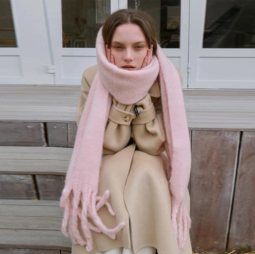 Cashmere-look Plaid Thickened Warm Scarf