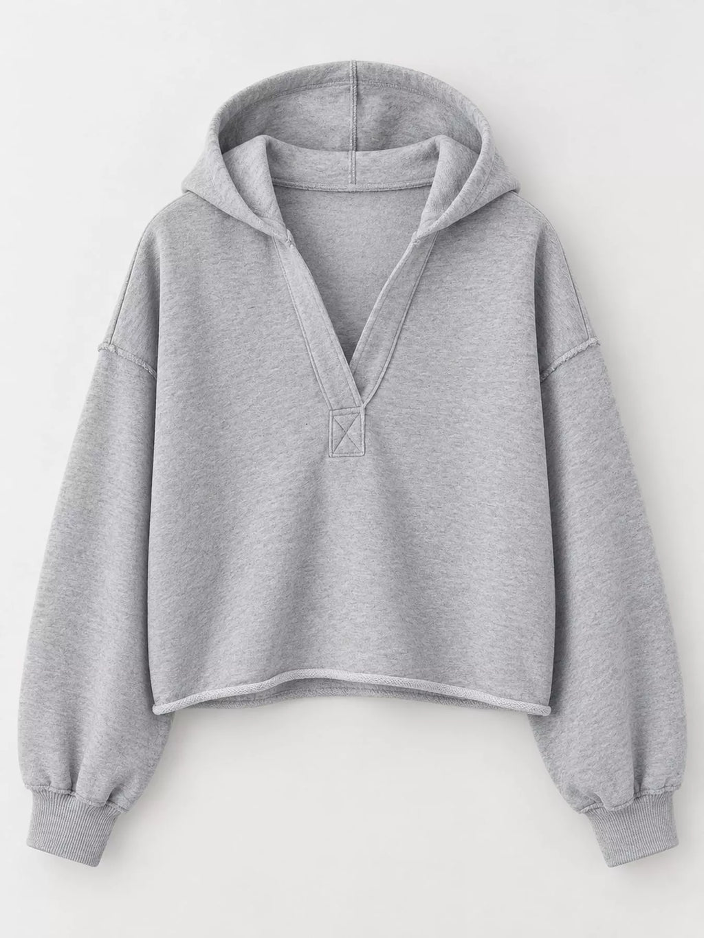 Dropped Shoulder Cropped Hoodie