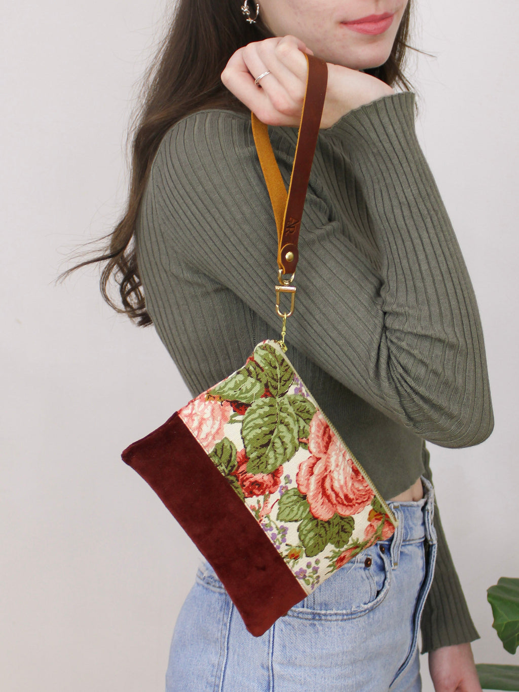 The Teagan Roses and Velvet Wristlet Purse