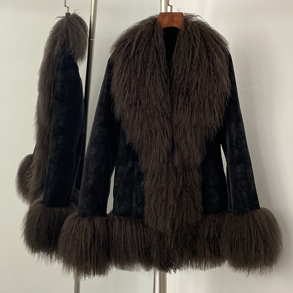 Thickened Wool Jacket With A Suede-like Finish