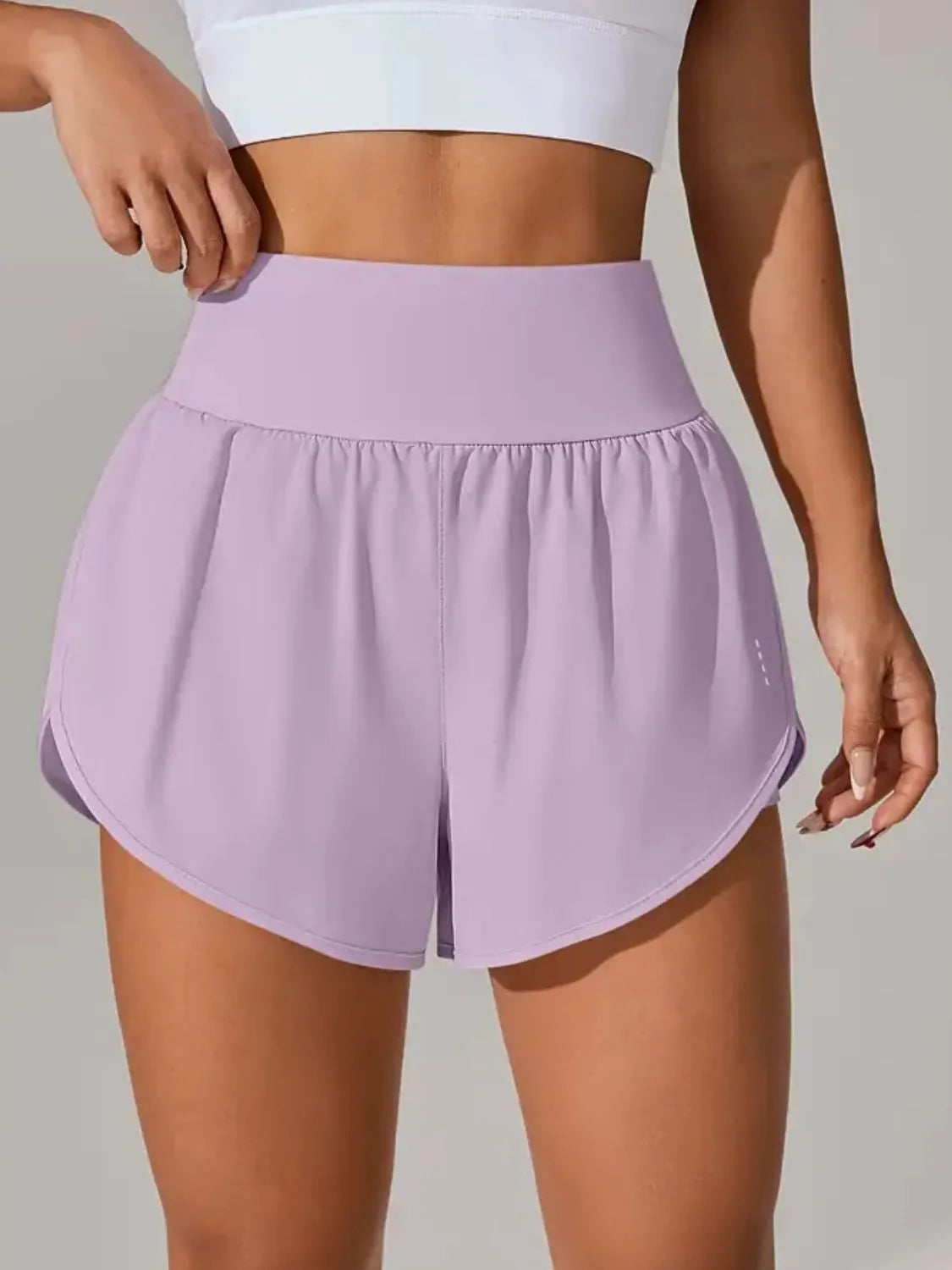 Pocketed High Waist Active Shorts