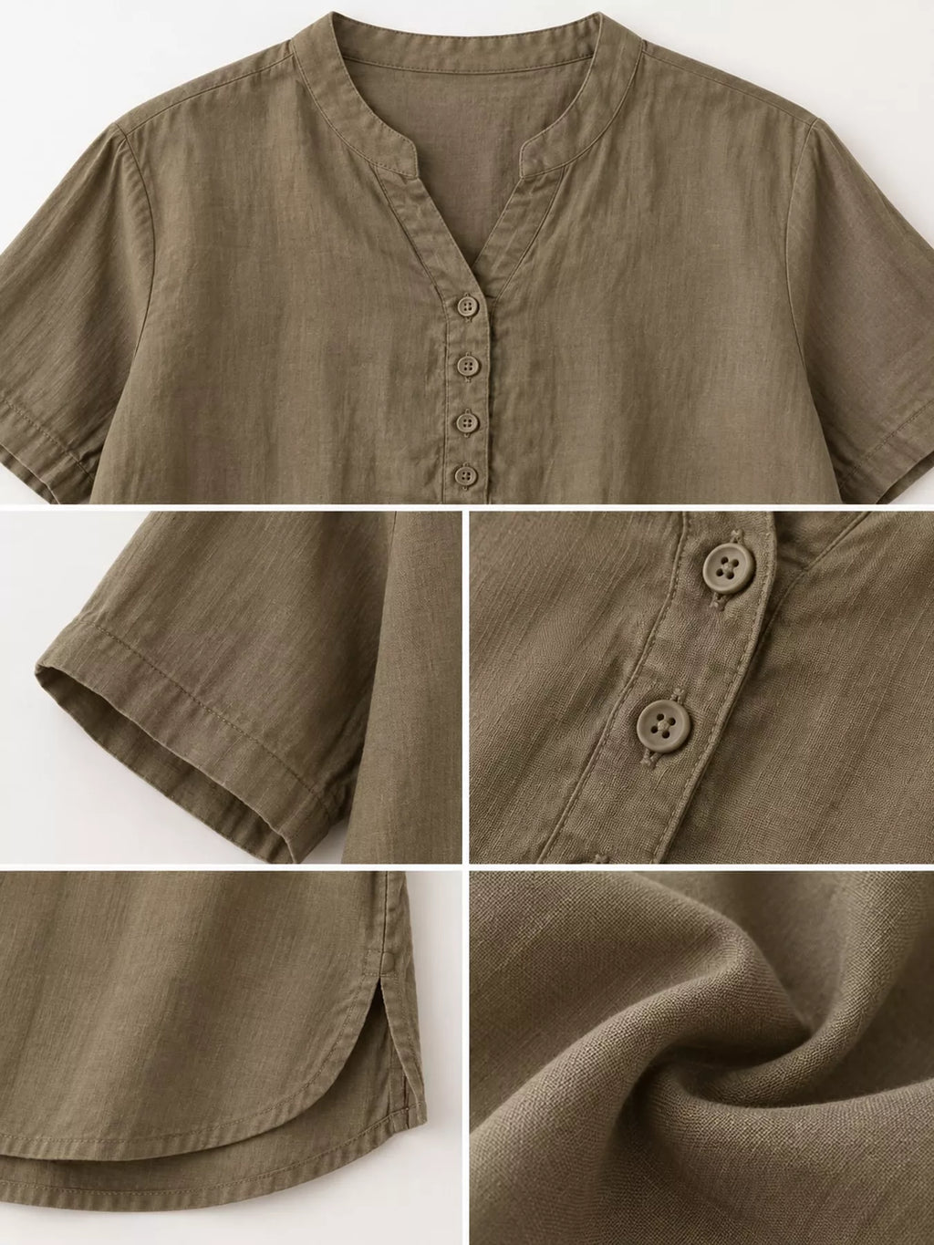 Full Size Notched Short Sleeve Oversize Blouse Plus Size