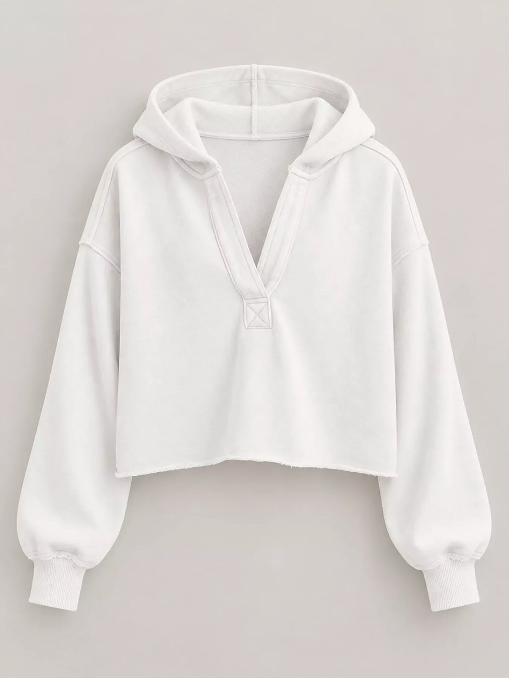 Dropped Shoulder Cropped Hoodie